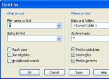 The Find Files Window