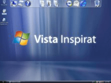 The desktop after Installed Vista Inspirat