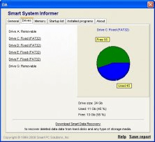 Drives info window