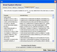 Installed program window