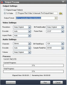 Output video parameters and format settings