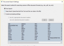 Document Search Settings