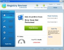Registry Reviver Main Screen