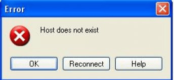 Screenshot of an error message