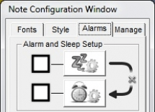Note Configuration Window