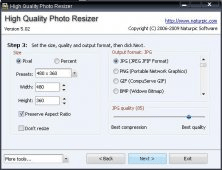 Resolution and output format settings