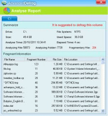 Analysis Report Window