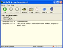 QK SMTP Server main window