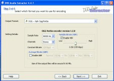 Select the format for encoding