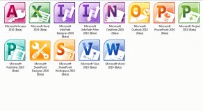 All of the icons from the Office 2010 Professional Plus Beta.