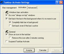 Activation settings