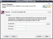 Step 1 : Choose a MDB (ms access) file