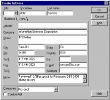 Create address
