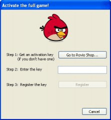 Activation Dialog for Demo Game