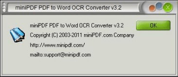 About mini PDF To Word OCR Converter