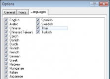 Options Window - Languages Tab