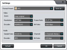 Configuring Output File's Settings