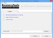 MS Excel to vCard converter Tool
