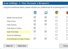 Selecting Browser Cleaning Options