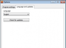 Options Window - Language and Updates Tab
