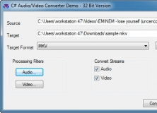 Audio/video converter window