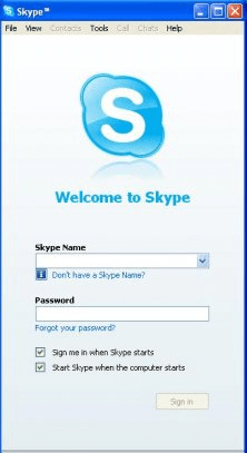 Loging into skype