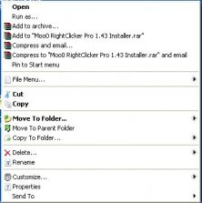 Context menu on file