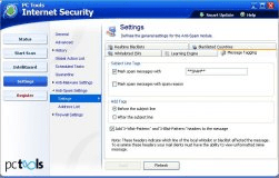 Settings for E-mail scanning and AntiSpyware
