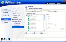 Settings for each security tool