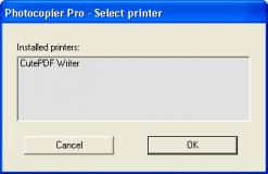 Select Printer window