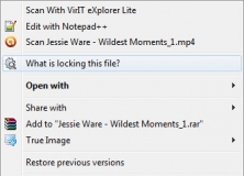 The LockHunter's Context Menu Entry for a File