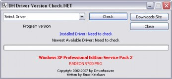Driver Version Checker window