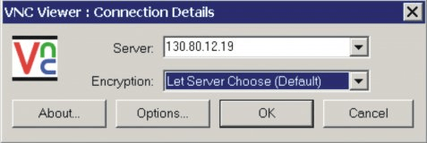 RealVNC window access to the remote computer