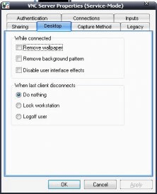 Desktop options