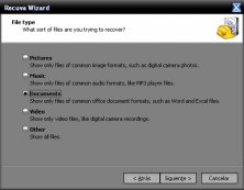 Selecting file types 
