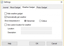 Weather Gadget Settings