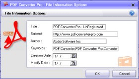 File information options