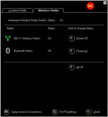 Hotkey option screen to enable rapid network switching