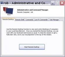 Administrative/Command / Remote Desktop tab