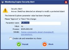 Security Alert Window