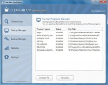 Startup Manager Window