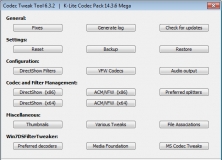 Codec Tweak Tool - Mega Codec Pack