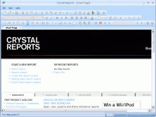 Crystal Reports- Start page