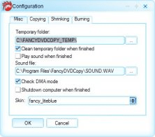 Configuration misc tab