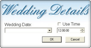 Defining wedding date and time