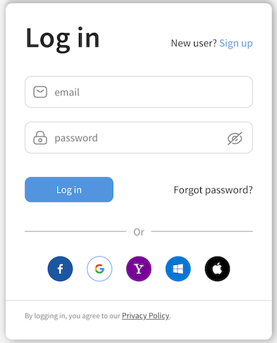 Login screenshot