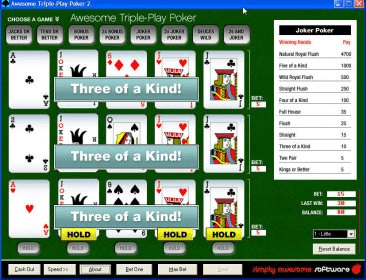 Awesome Triple-Play Poker Download - Triple-Play Video Poker ...