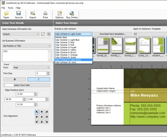 register cardworks business card software