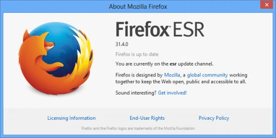 what version is firefox esr