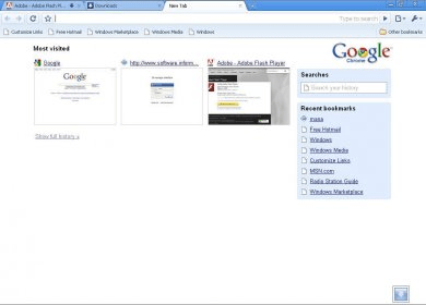 most visited websites google chrome homepage